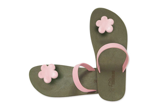 Poppi Flora Brown Sole LightPink Strap