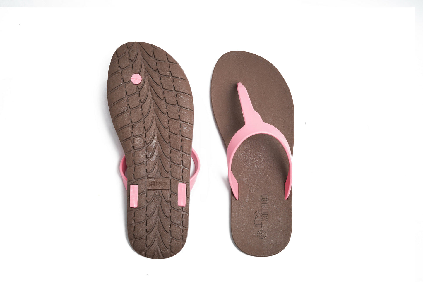 Thongs Brown Sole LightPink Strap