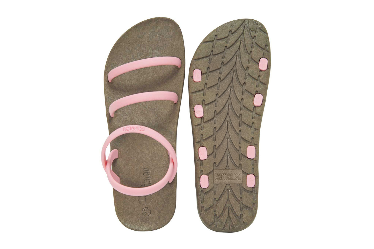 Twin Slim Brown Sole LightPink Strap
