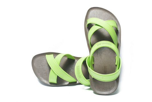 Cross Plus Kids Brown Sole Lime Strap