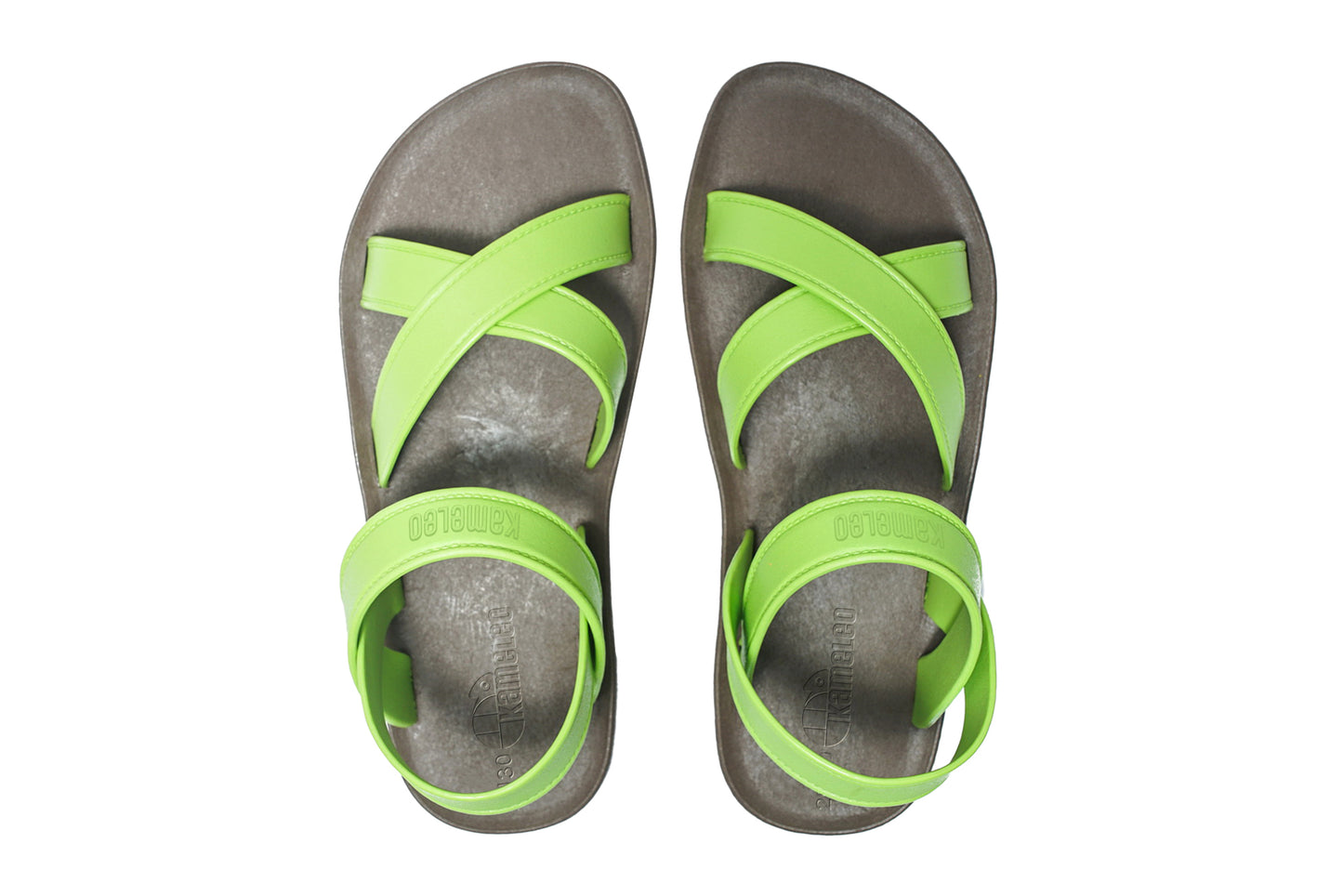 Cross Plus Kids Brown Sole Lime Strap