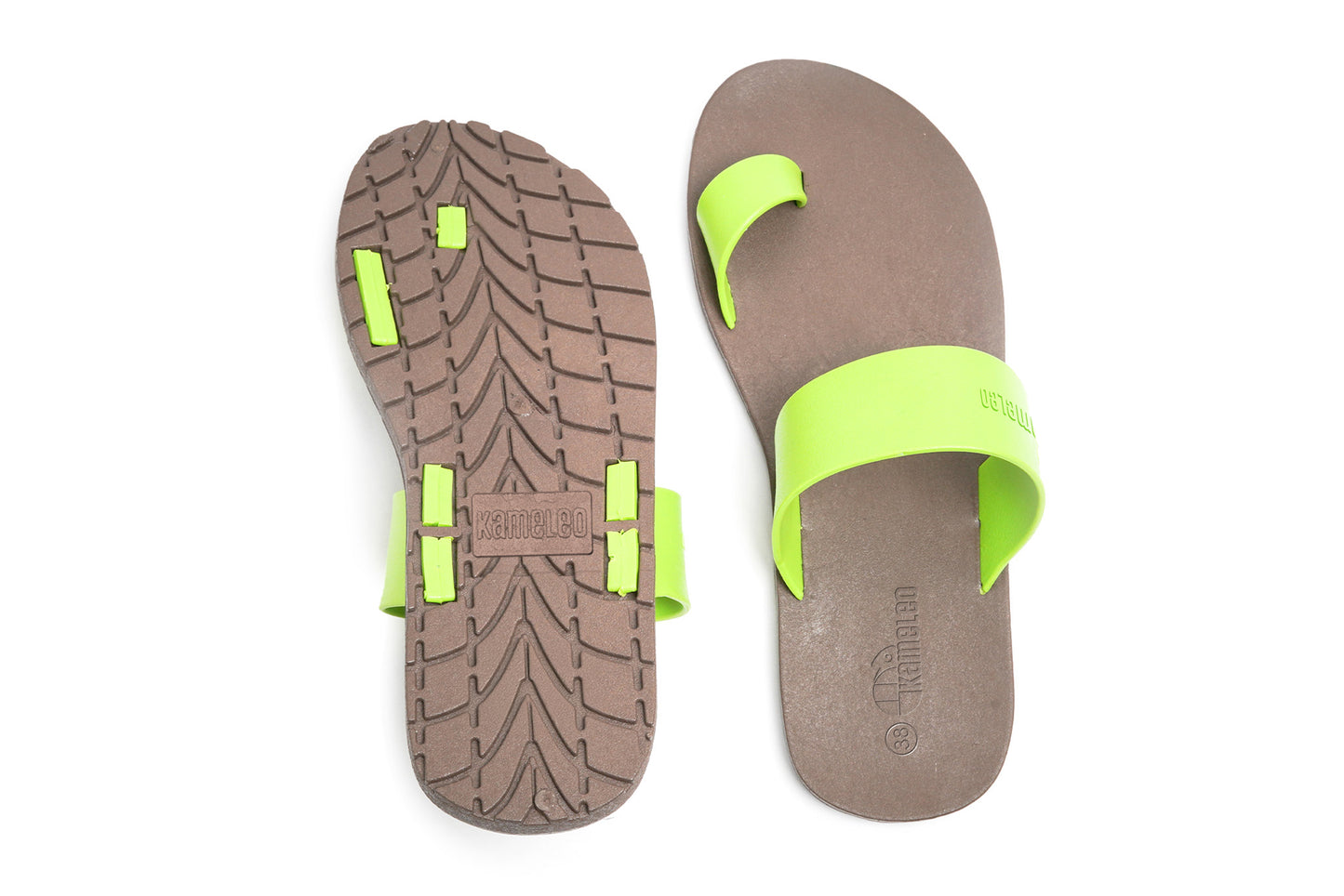 Pop Thumb Brown Sole Lime Strap