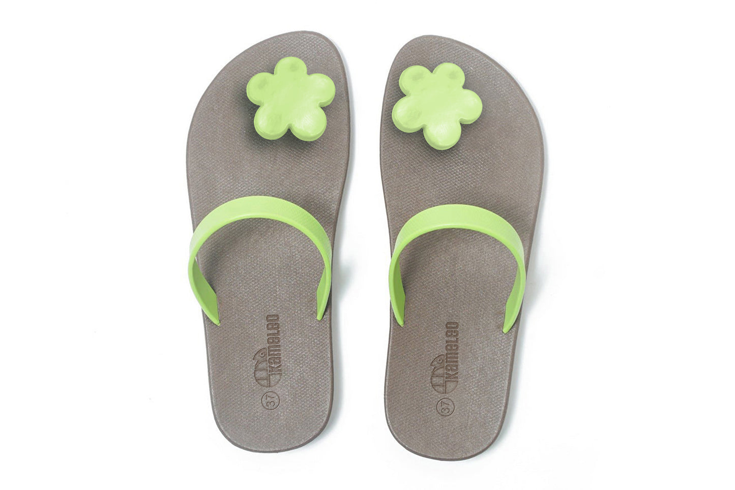Poppi Flora Brown Sole Lime Strap