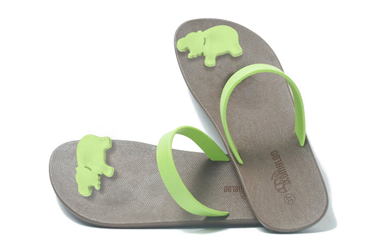 Poppi Hippo Brown Sole Lime Strap