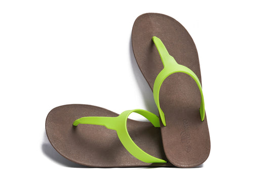 Thongs Brown Sole Lime Strap