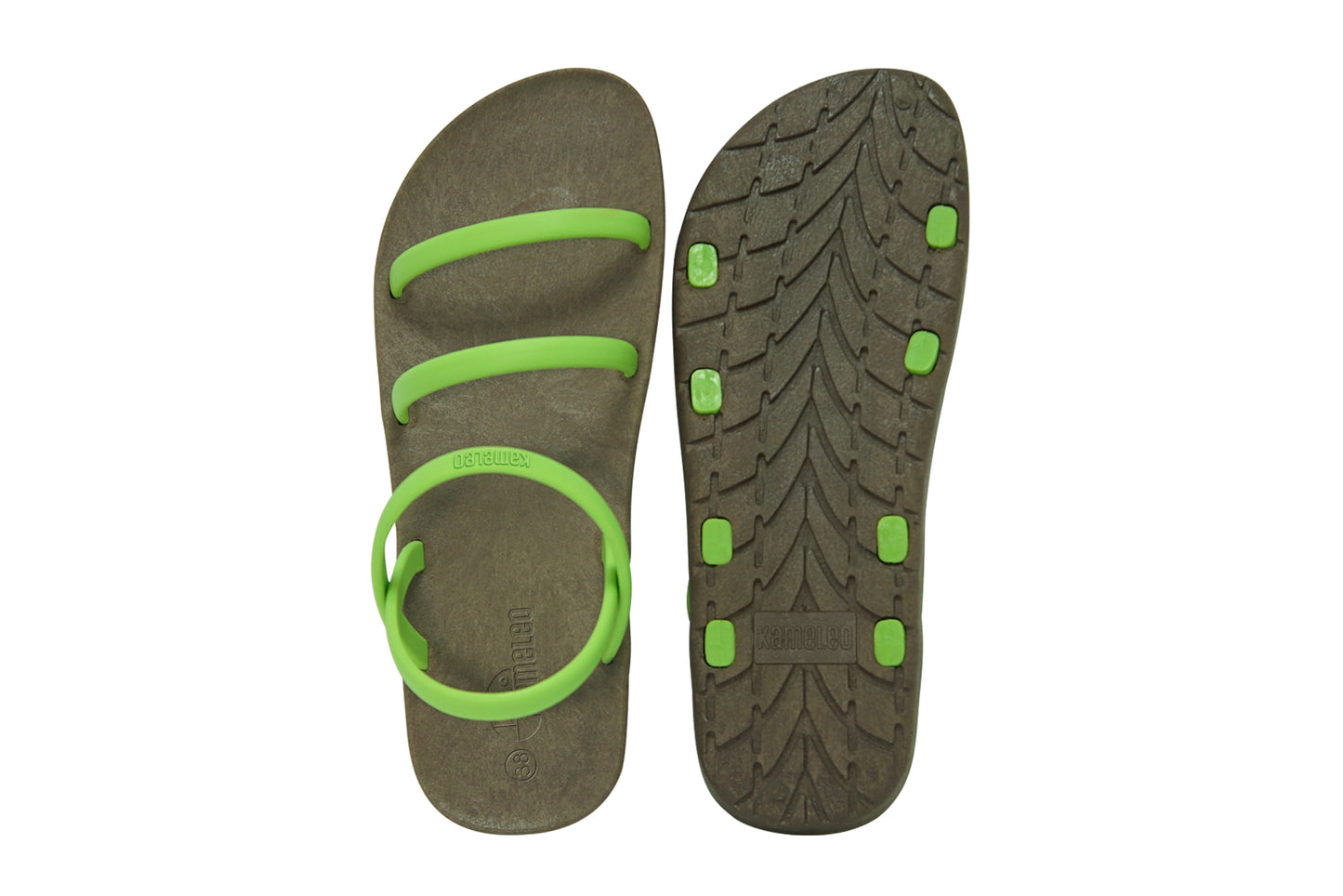 Twin Slim Brown Sole Lime Strap