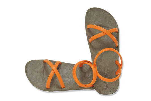 Cross Slim Brown Sole Orange Strap