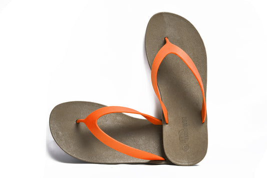 Flippy Brown Sole Orange Strap