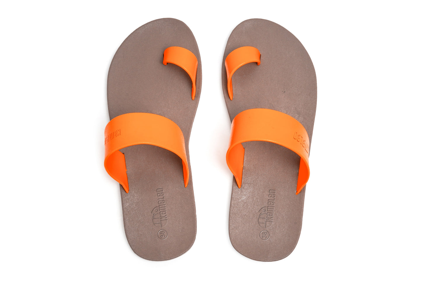 Pop Thumb Brown Sole Orange Strap