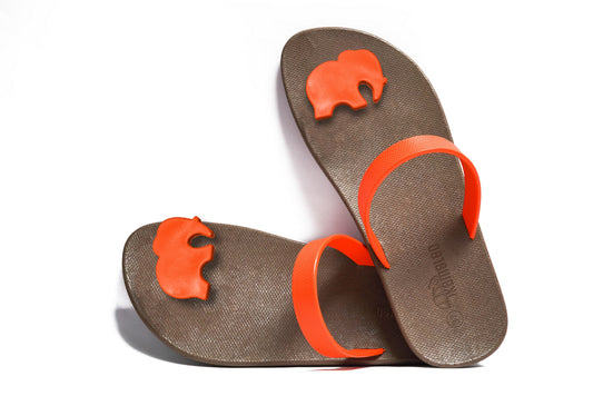 Poppi Ellie Black Sole Orange Strap