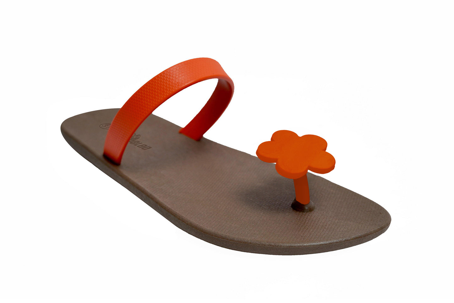 Poppi Flora Brown Sole Orange Strap