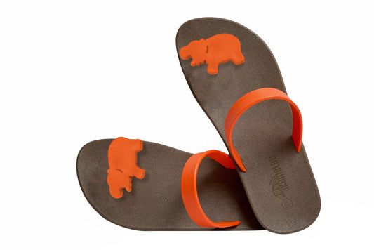 Poppi Hippo Brown Sole Orange Strap