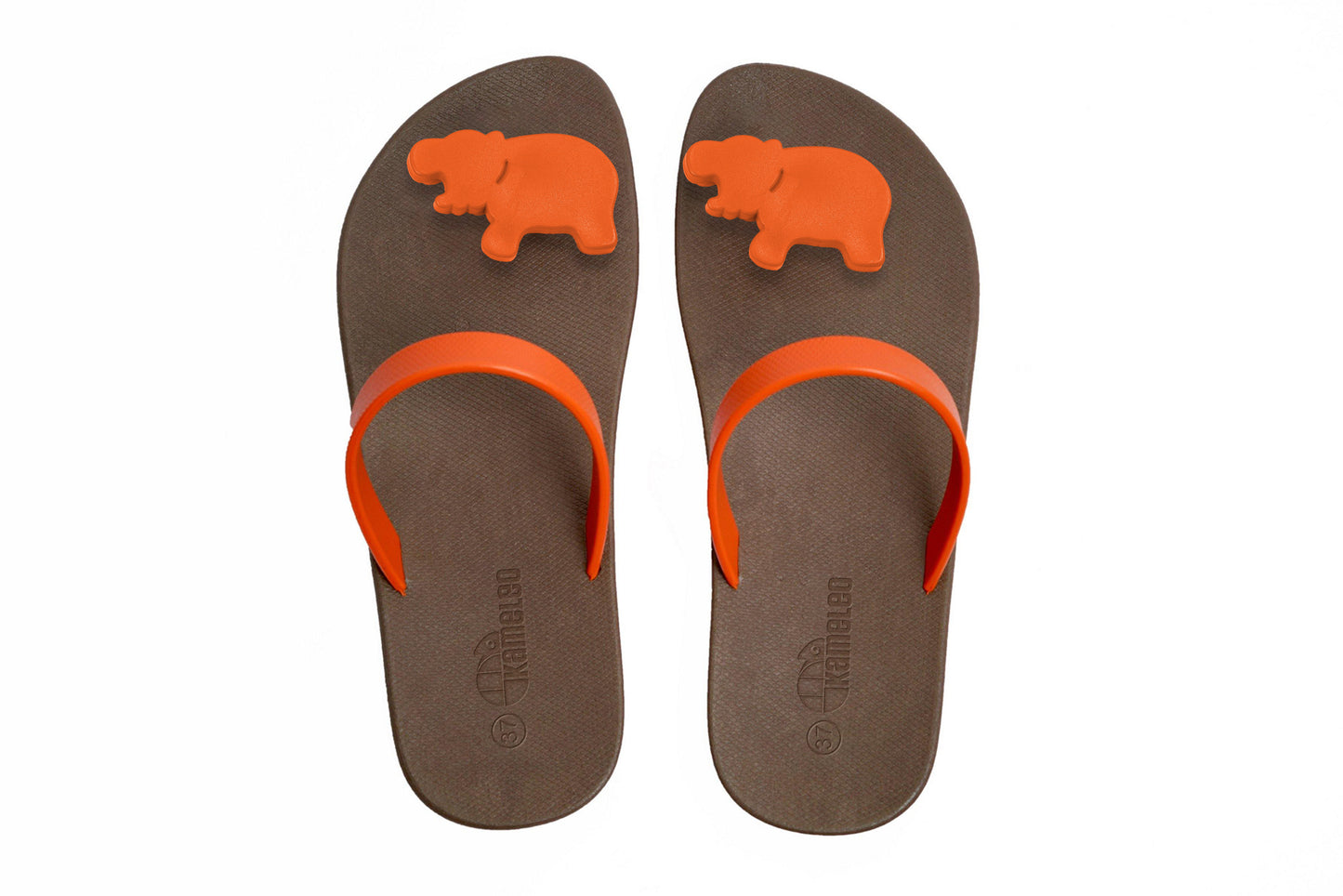 Poppi Hippo Brown Sole Orange Strap