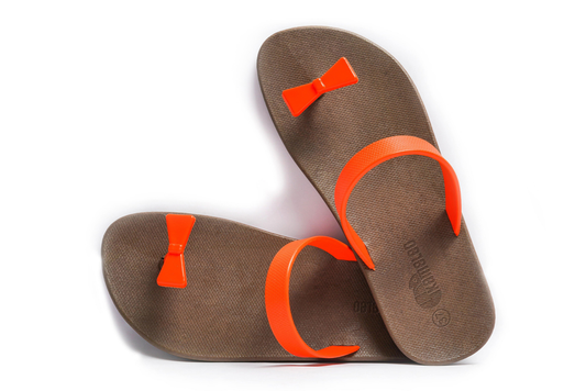 Poppi Bow Brown Sole Orange Strap