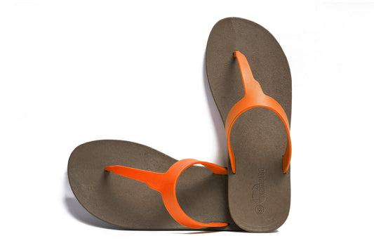 Thongs Brown Sole Orange Strap