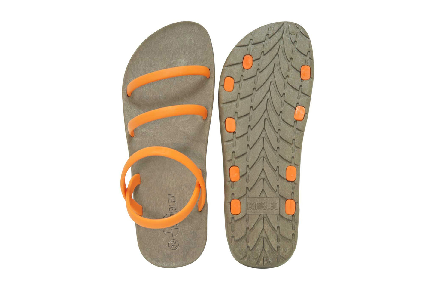 Twin Slim Brown Sole Orange Strap