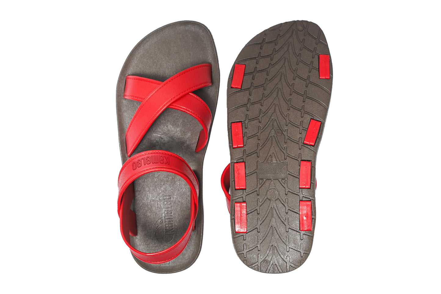 Cross Plus Kids Brown Sole Red Strap