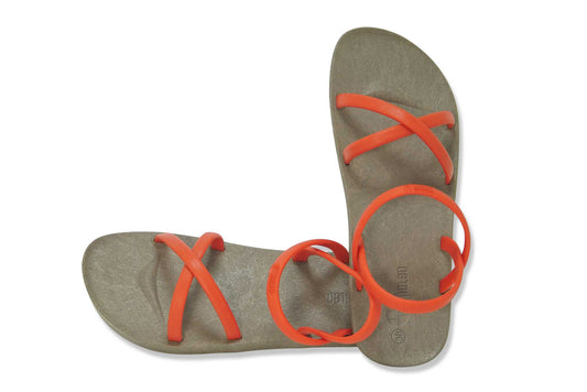 Cross Slim Brown Sole Red Strap