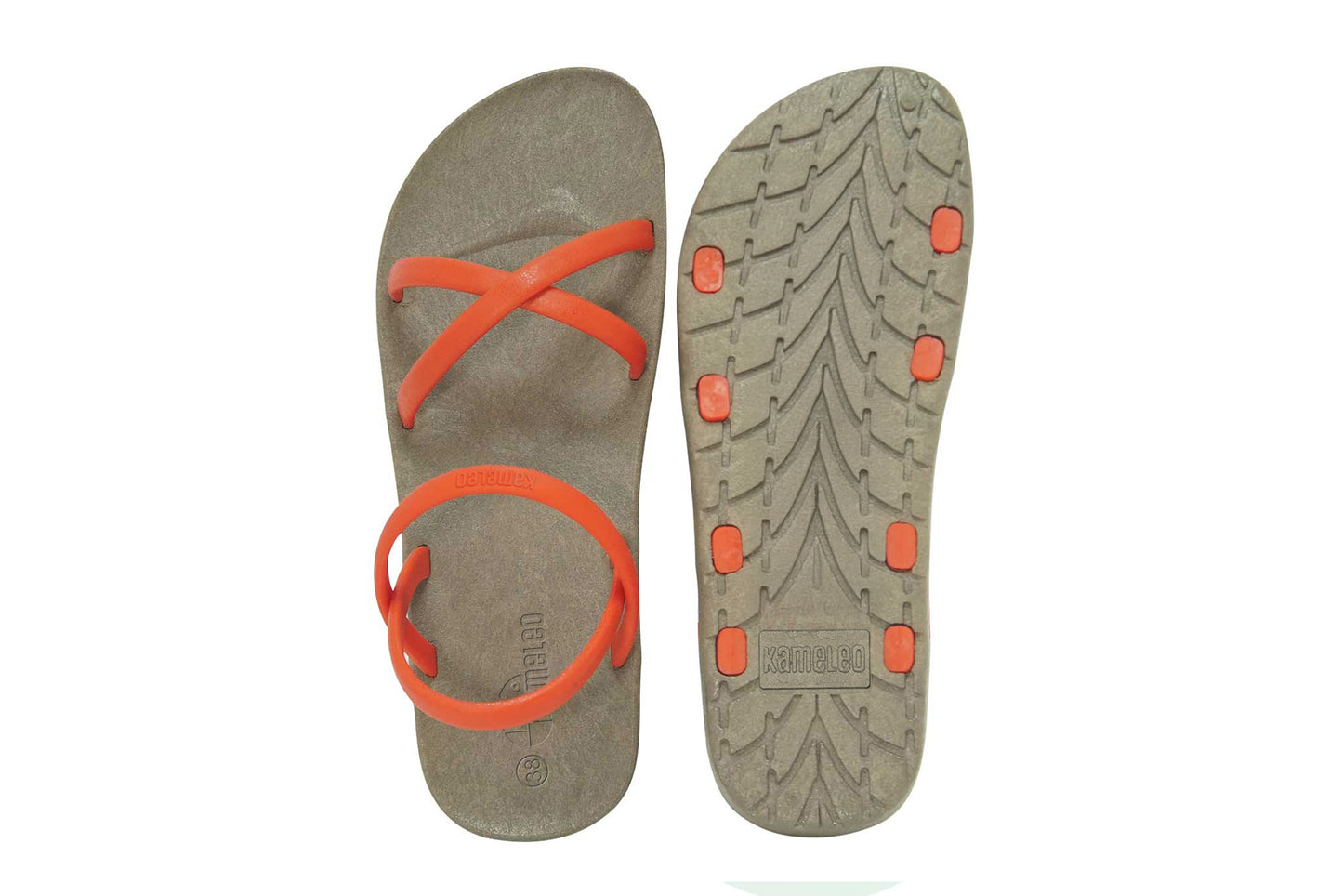 Cross Slim Brown Sole Red Strap