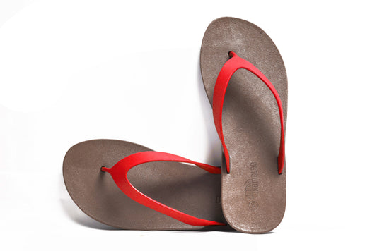 Flippy Brown Sole Red Strap