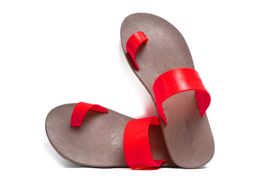 Pop Thumb Brown Sole Red Strap