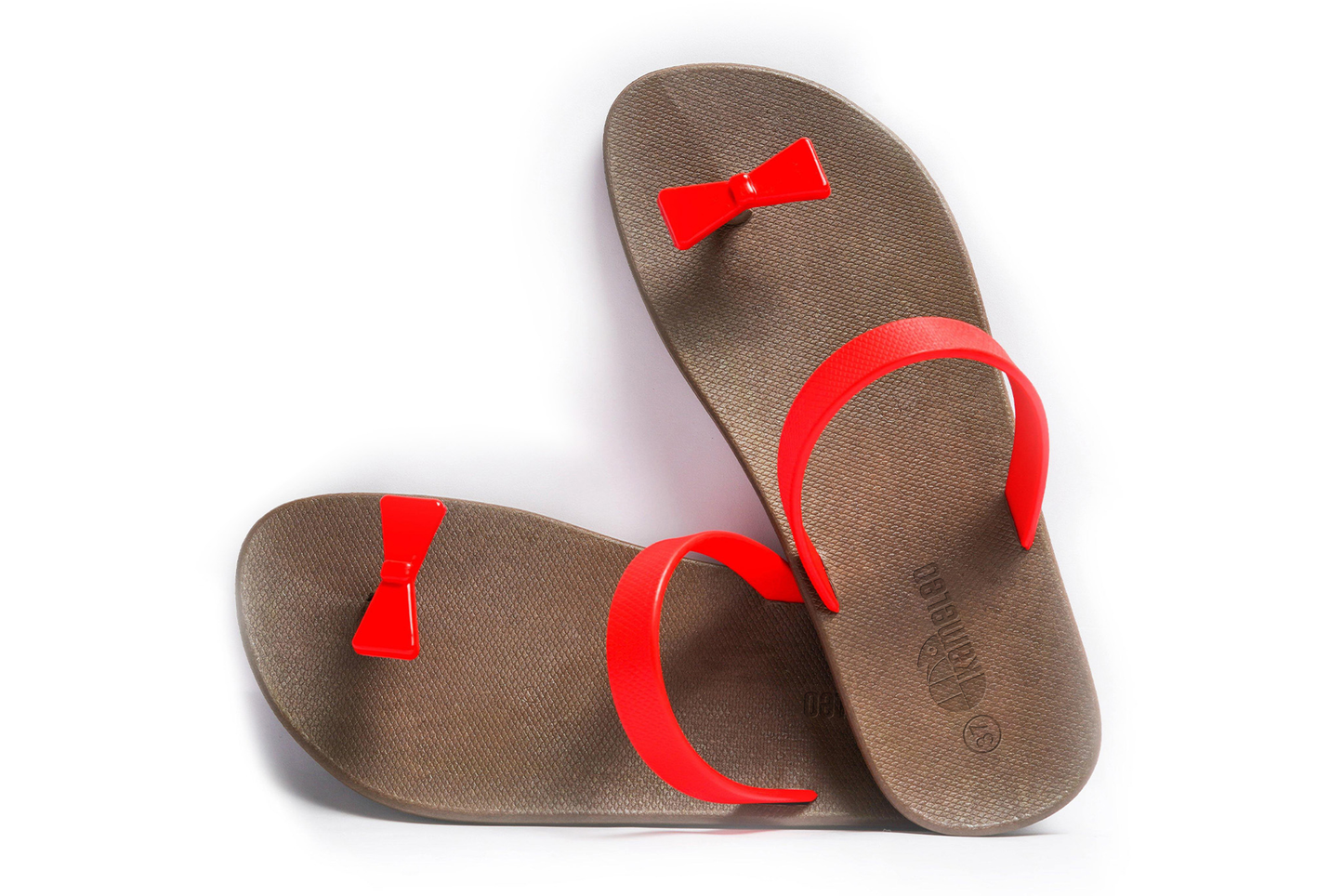 Poppi Bow Brown Sole Red Strap