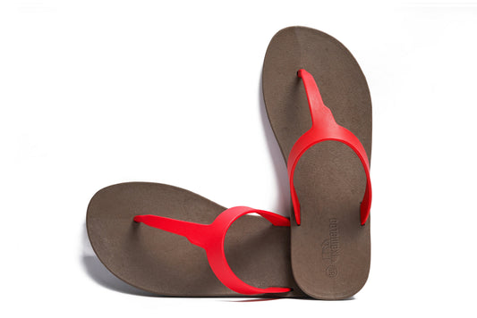 Thongs Brown Sole Red Strap
