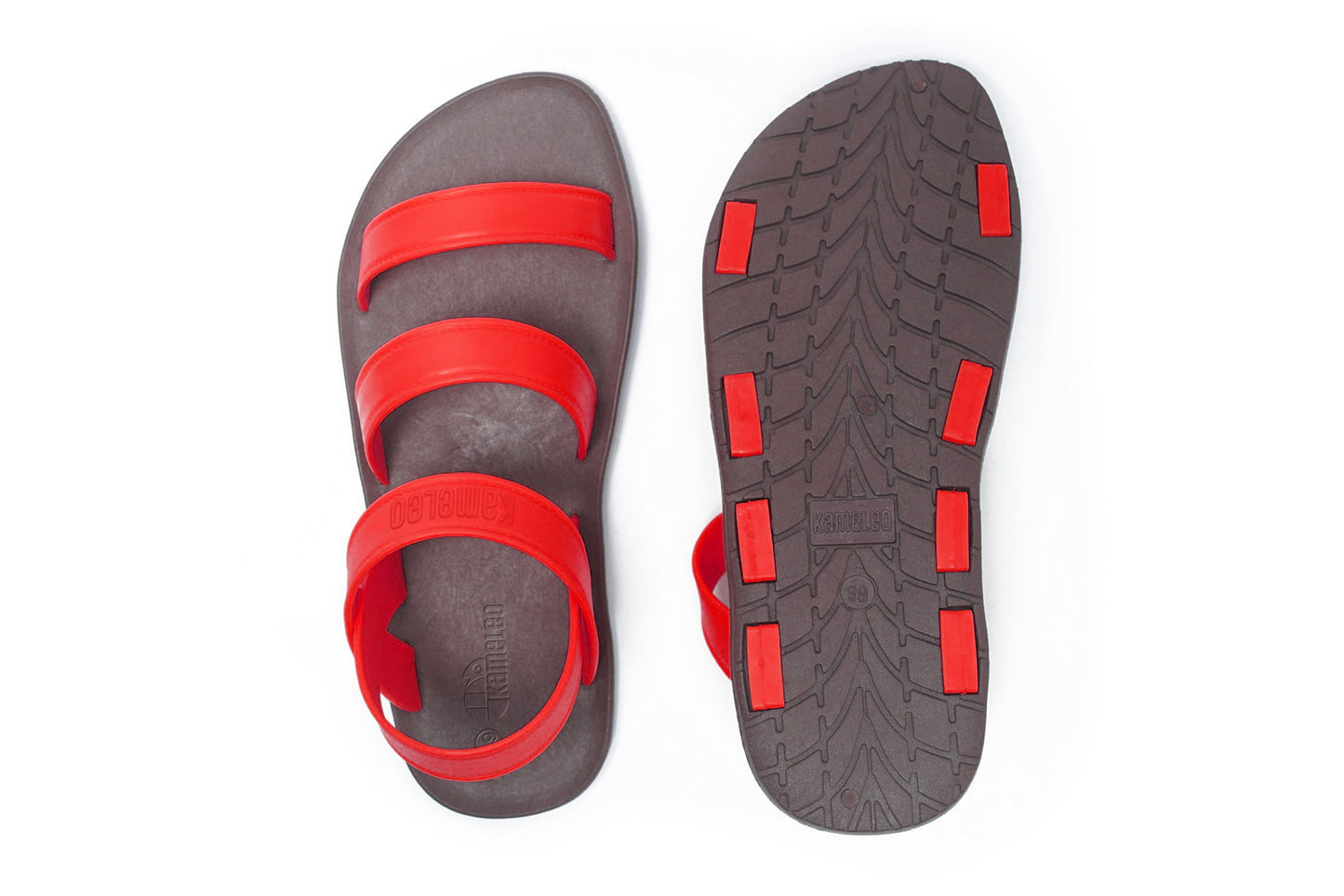 Twin Plus Brown Sole Red Strap