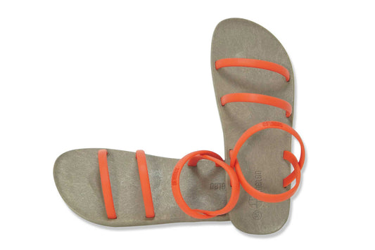 Twin Slim Brown Sole Red Strap