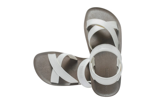 Cross Plus Kids Brown Sole White Strap