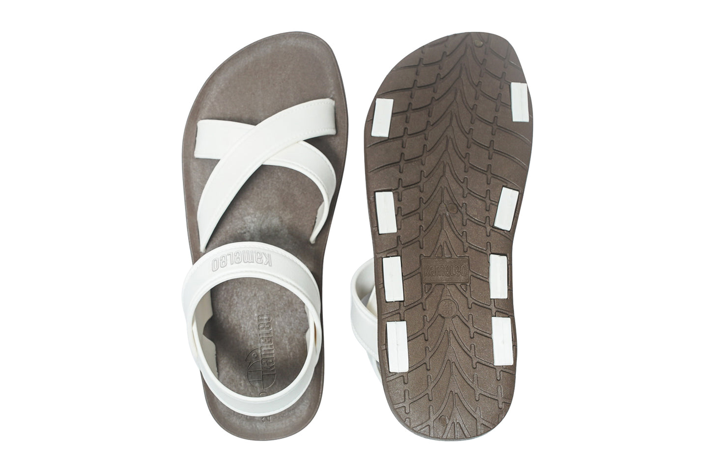 Cross Plus Kids Brown Sole White Strap