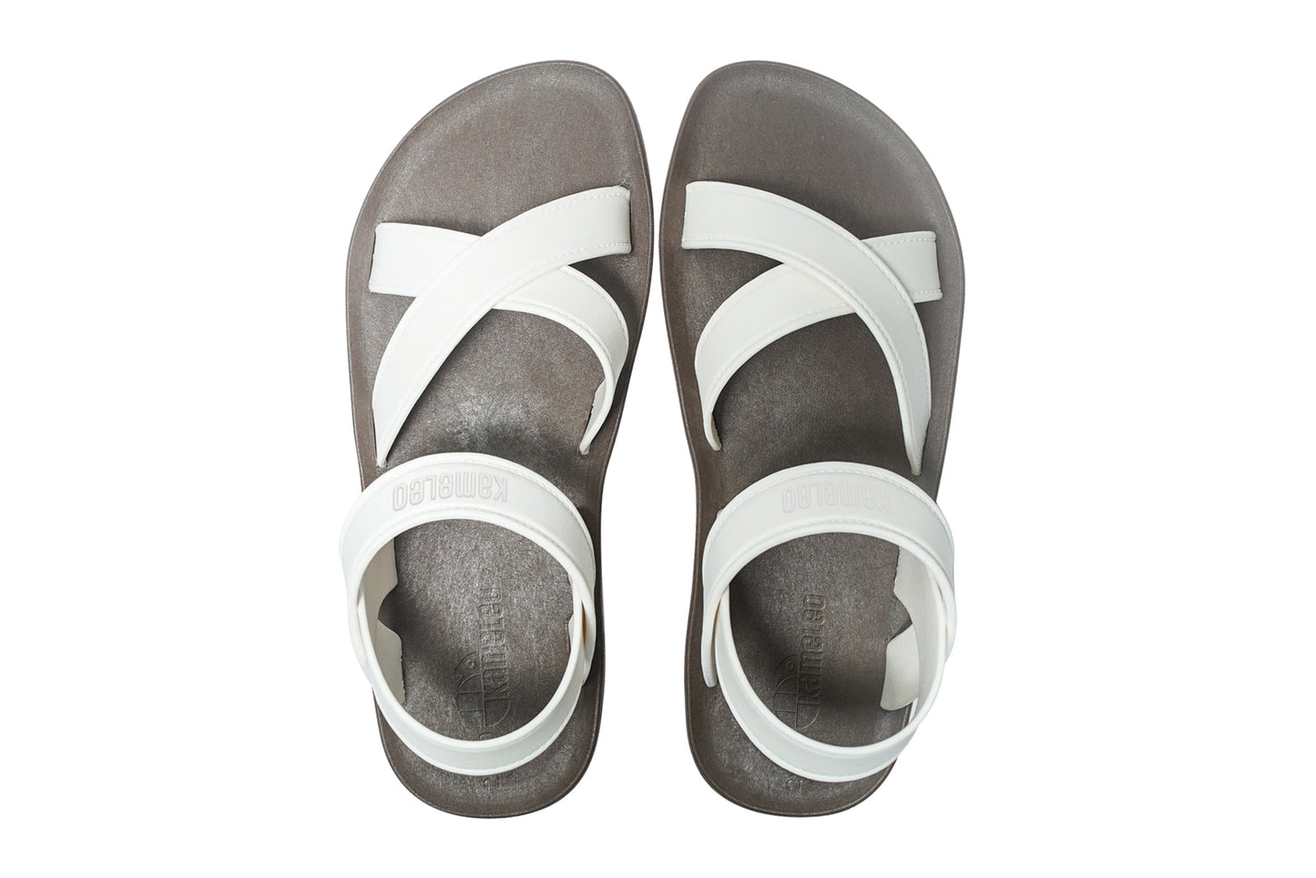 Cross Plus Kids Brown Sole White Strap