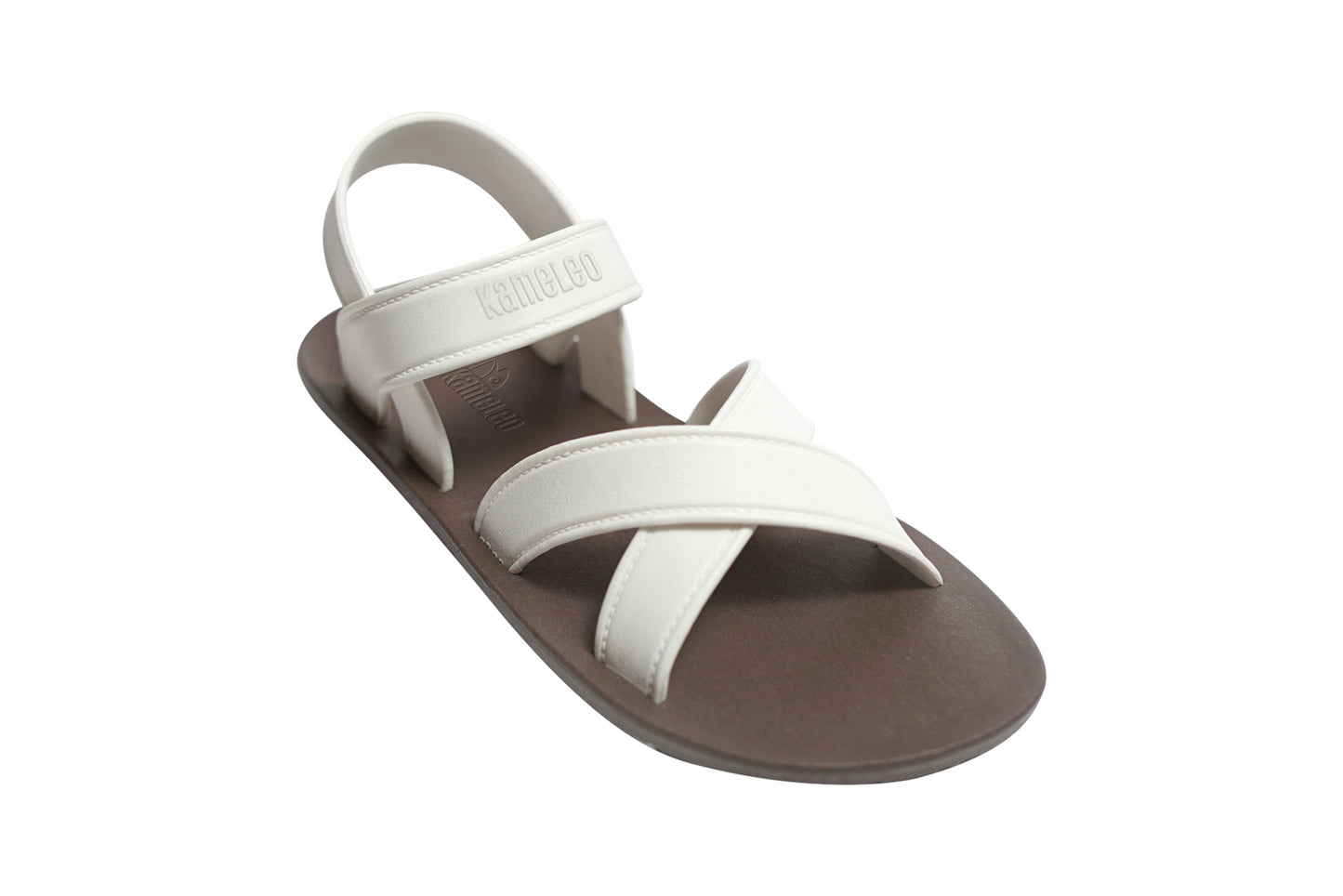 Cross Plus Kids Brown Sole White Strap