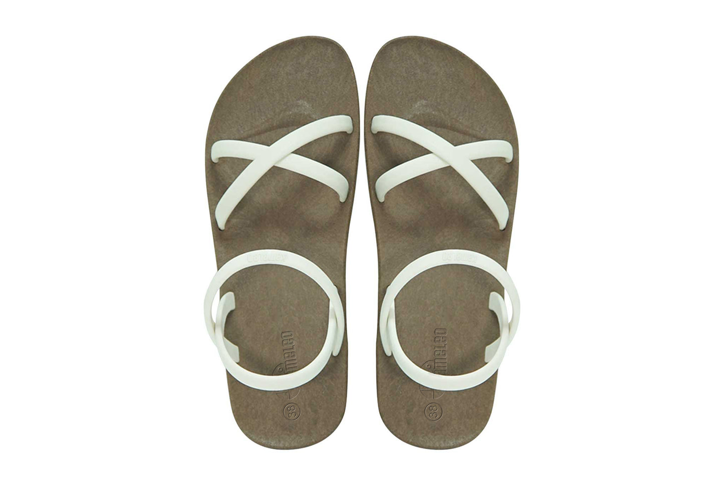 Cross Slim Brown Sole White Strap