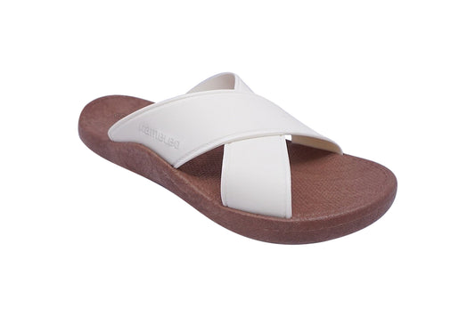 Crossy Brown Sole White Strap