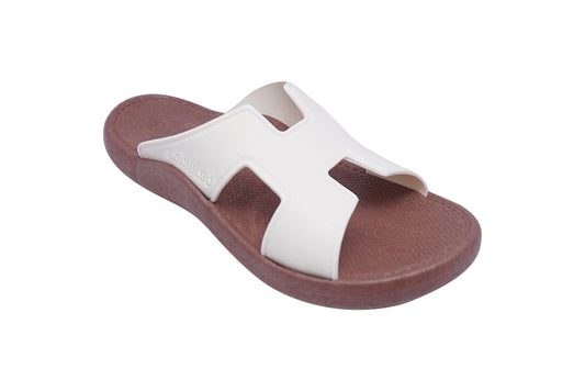 Hermey Brown Sole White Strap