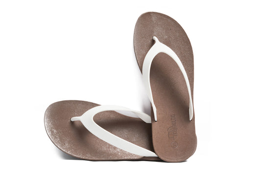 Flippy Brown Sole White Strap