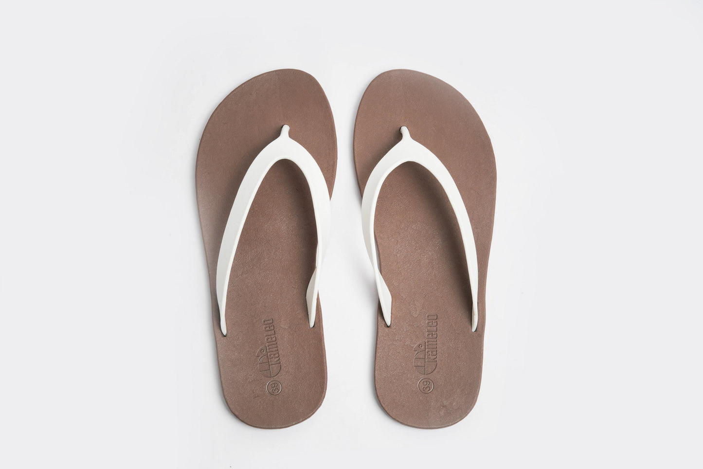 Flippy Brown Sole White Strap