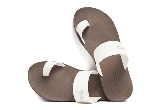 Pop Thumb Brown Sole White Strap
