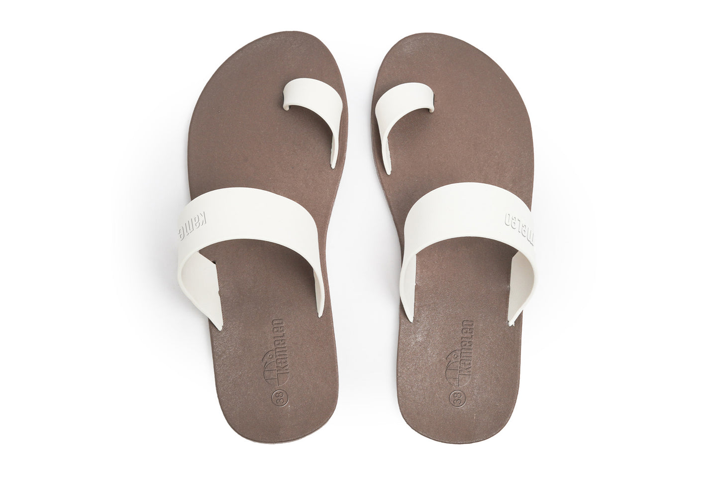 Pop Thumb Brown Sole White Strap