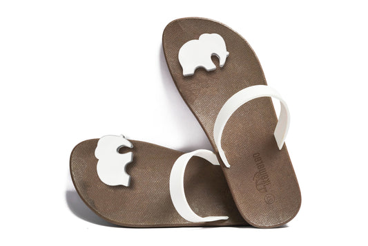 Poppi Ellie Black Sole White Strap