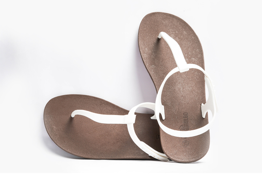 Saily Brown Sole White Strap