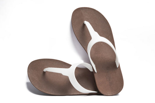 Thongs Brown Sole White Strap