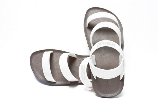 Twin Plus Brown Sole White Strap