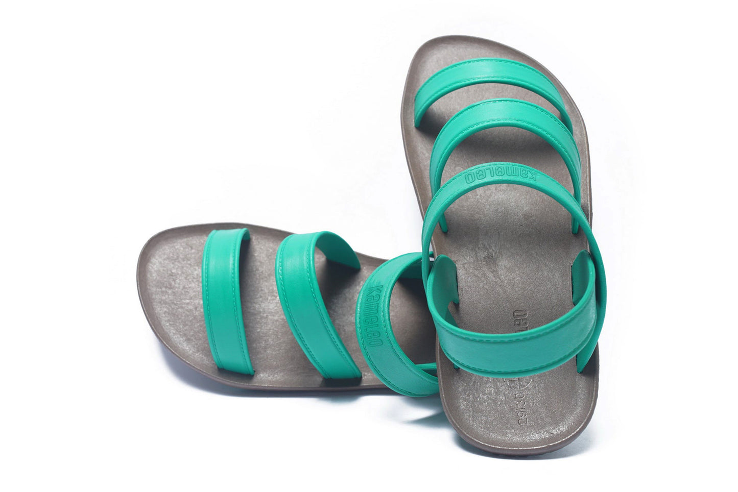 Twin Plus Kids Brown Sole Green Strap