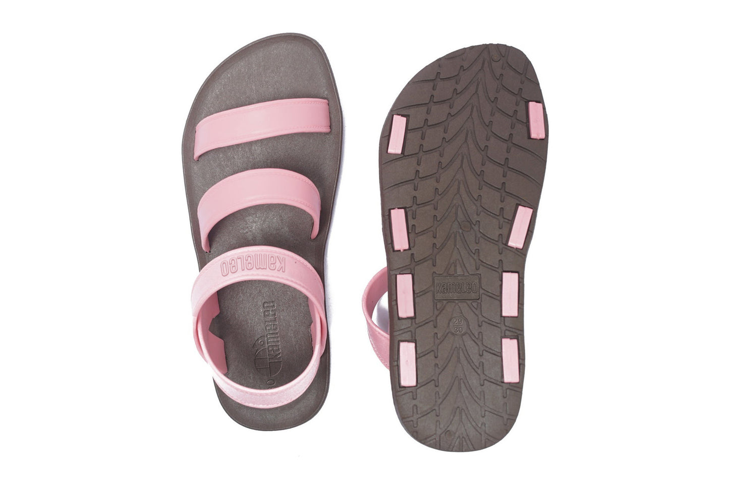 Twin Plus Kids Brown Sole LightPink Strap
