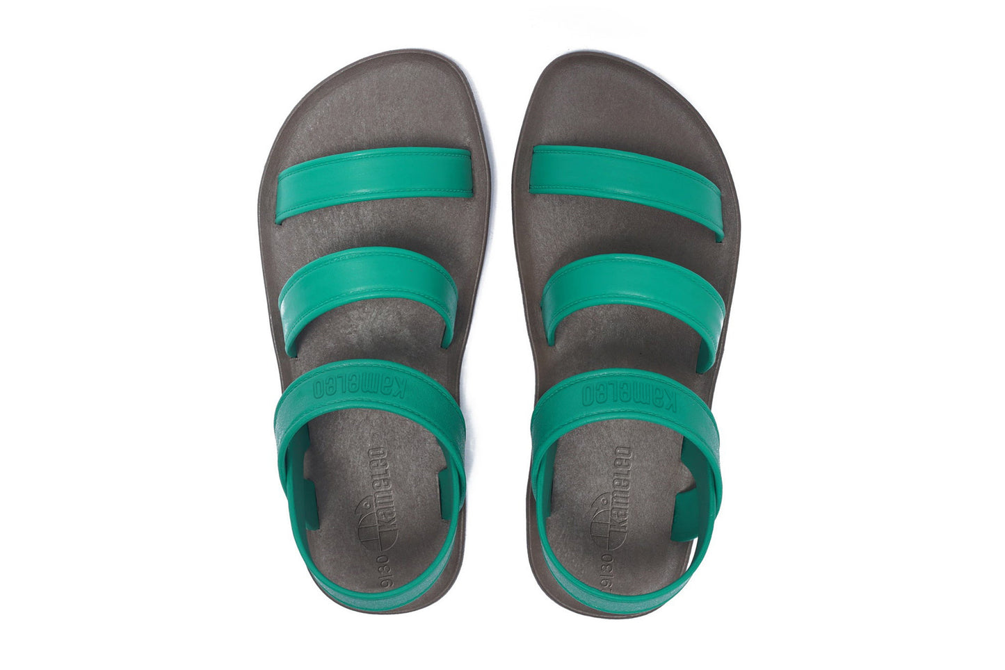 Twin Plus Kids Brown Sole Green Strap