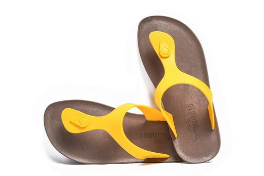 Candy Brown Sole Yellow Strap