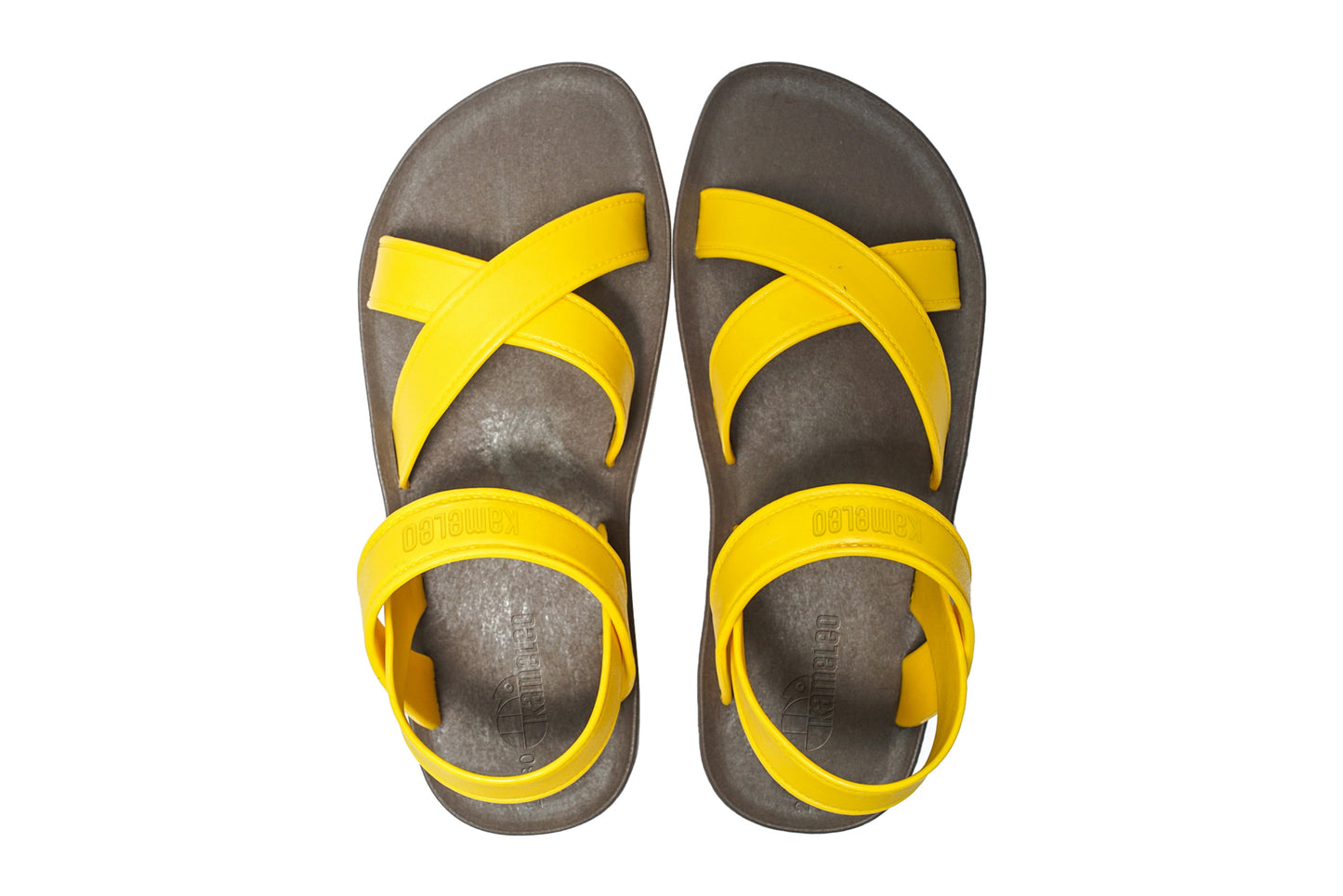 Cross Plus Kids Brown Sole Yellow Strap