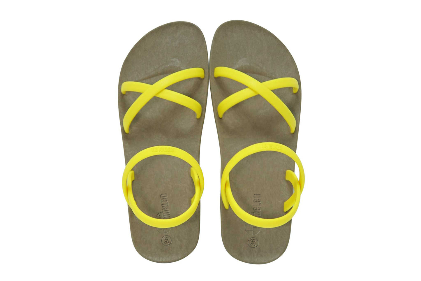 Cross Slim Brown Sole Yellow Strap